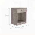 thumbnail image 3 of Light Gray 1-Drawer Nightstand with Low Shelf & Superior Top, 21"H, 3 of 11