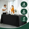 thumbnail image 6 of 12 Pack Black Plastic Table Cloth - 70 x 120 Inch Rectangle Disposable Tablecloth for Parties - Rectangle Tablecloth - Disposable Table Cloths for Parties - Great for Picnics And Formal Events, 6 of 12