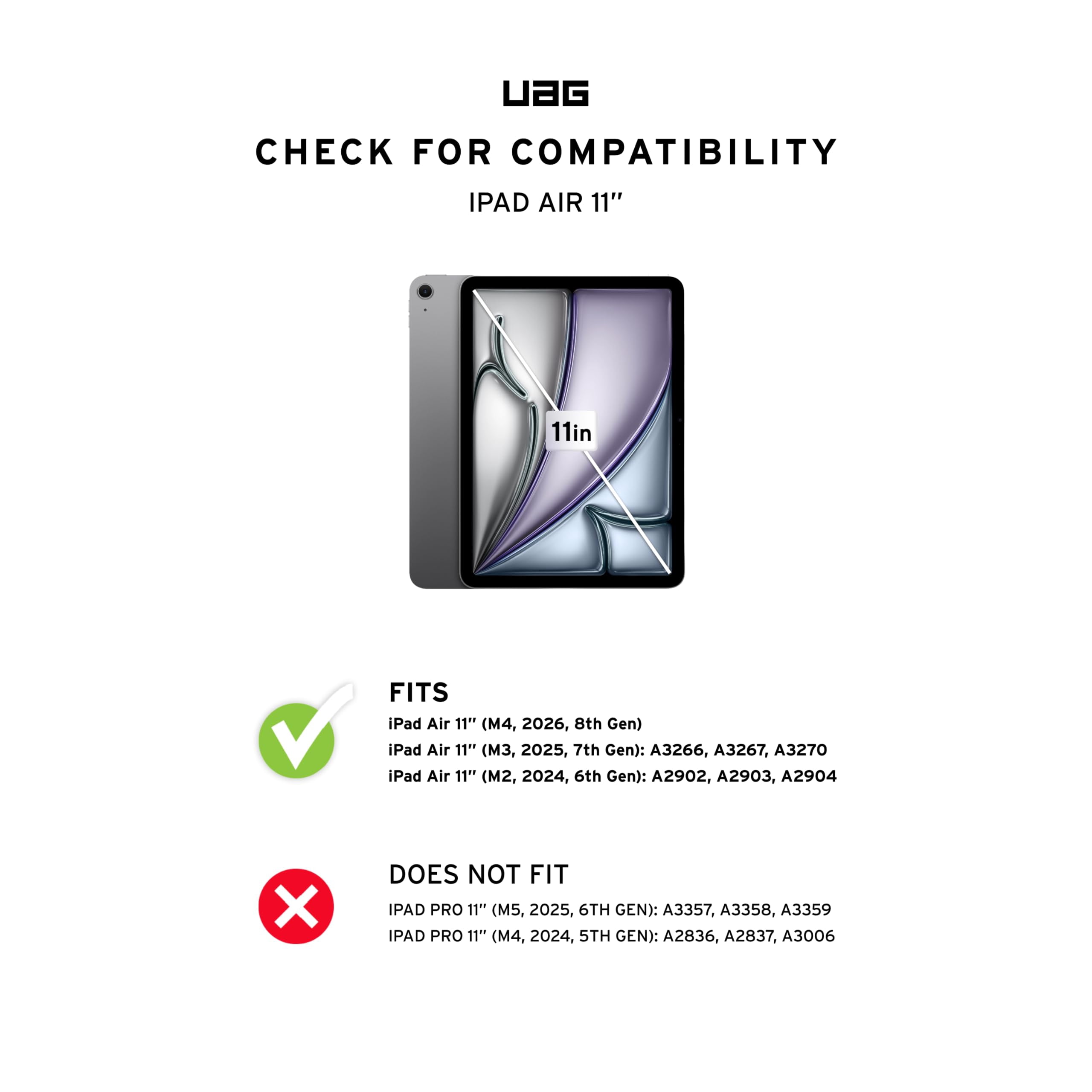 UAG iPad Air 11" Case (6th-8th Gen 2024-2026) M4/M3 - Rugged Auto Sleep/Wake Folio Cover w/Pencil Holder & Multi-Angle Adjustable Stand, Metropolis SE Black