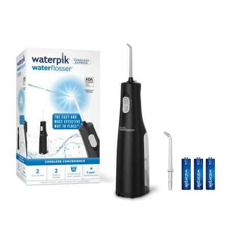 Waterpik Cordless Express Portable Water Flosser Oral Irrigator, Black