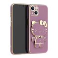 thumbnail image 1 of Hello Kitty Electroplated Plating Frame Phone Case For iPhone 11 12 13 14 Pro Max Mini XR XS X 8 7 6 6S Plus SE 2020 Back Cover LXY, 1 of 7