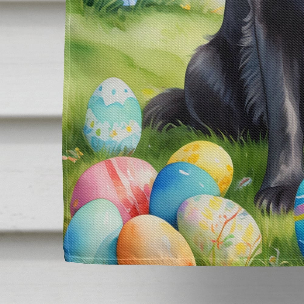 Flat-Coated Retriever Easter Egg Hunt House Flag 28 in x 40 in