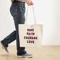 thumbnail image 4 of CafePress - Hope Faith Courage Love Tote Bag - Unisex Canvas Tote Bag, Beige, 1-Piece, 4 of 7