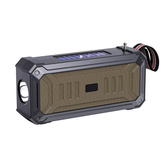 Birdeem Haut-Parleur Bluetooth Solaire Haut-Parleur Bluetooth Portable d'Extérieur avec Lampe de Poche d'Extérieur Multifonctionnelle Son Stéréo avec Basses Haut-Parleur Sans Fil pour la Maison