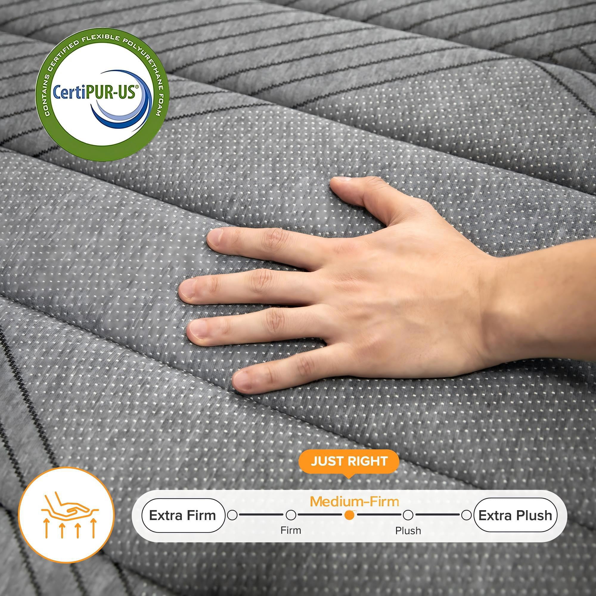 Babo Care King Mattress, 10 inch Gel Memory Foam & Pocket Spring Hybrid Mattress in a Box, Medium Firm, CertiPUR-US Certified