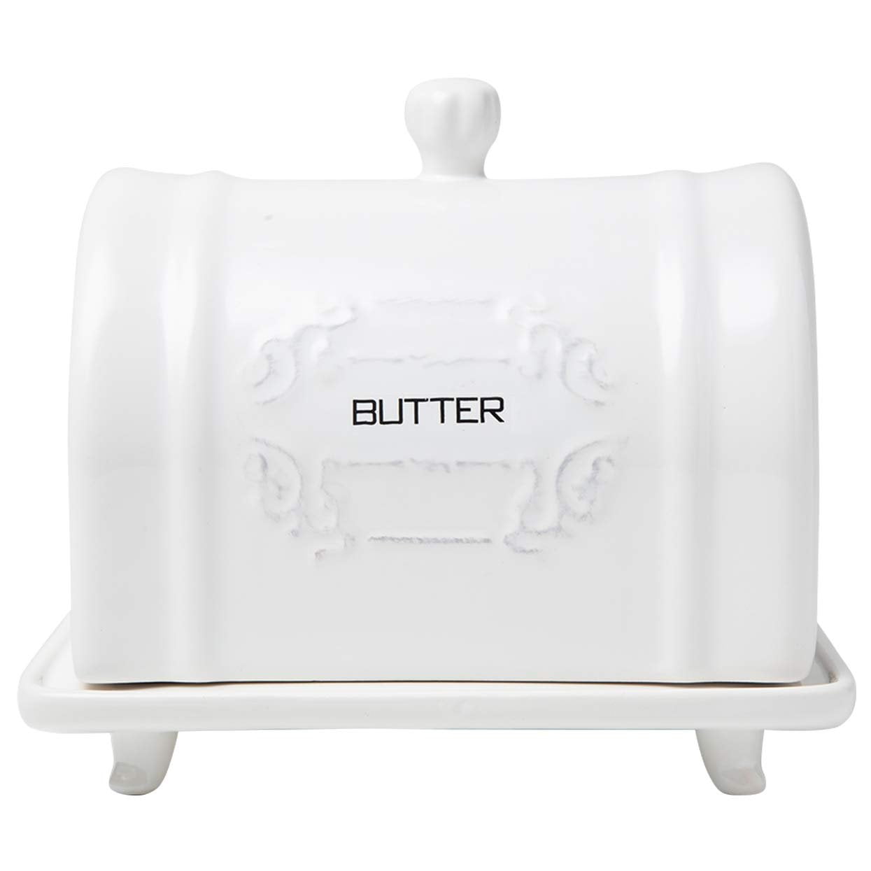 French Design Ceramic Butter Dish with Lid Vintage Ceramic Butter