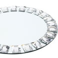 Koyal Wholesale Mirror Charger Plates, Bulk Set of 4, Silver Mirrored