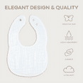 thumbnail image 4 of Comfy Cubs Muslin Cotton Baby Bibs, 4 Pack, Adjustable with Easy Snaps, Soft & Absorbent, White, 4 of 7