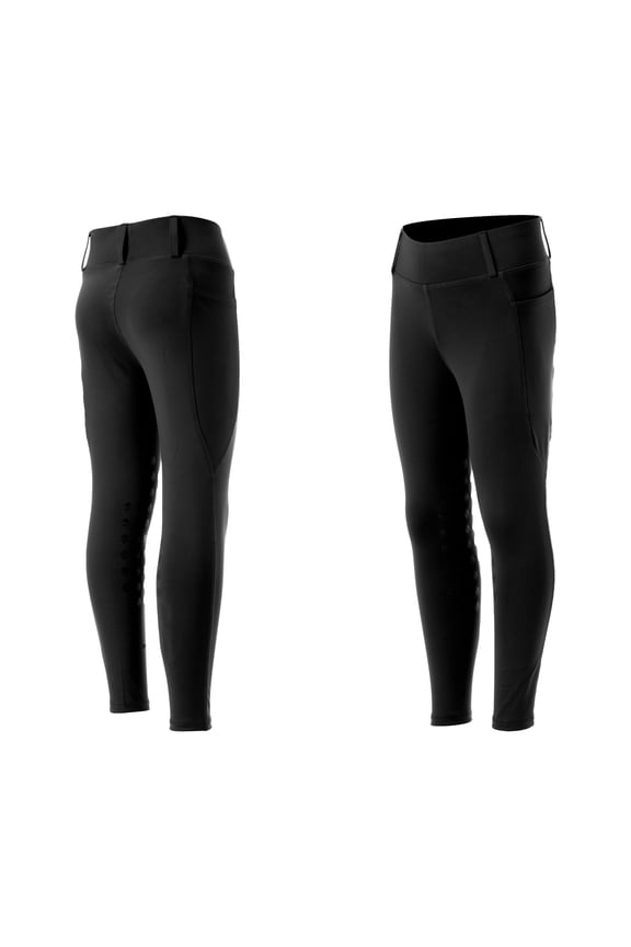 Classic Kids Silicone Knee Patch Horse Riding Pants | Equestrian Breeches Unisex Schooling Tights for Girls, Boys