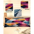 thumbnail image 2 of Blue Pink Rhombus Body Pillow Cover 20 x 60 Inch Decorative Pillow Cover Abstract Geometric Artwork Lumbar Pillowcase Seasonal Rectangle Cushion Case for Couch Sofa Bed Living Room, 2 of 7
