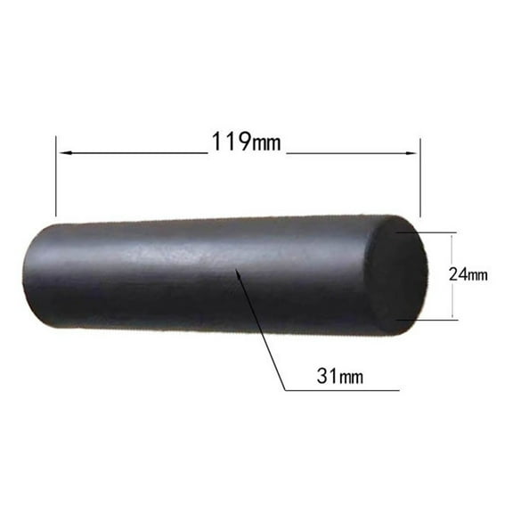 2Pcs Wheelbarrow Rubber Handles, Round Tubes Black Replacement Handles 119 X 24Mm