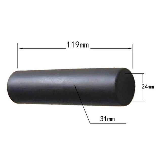 2Pcs Wheelbarrow Rubber Handles, Round Tubes Black Replacement Handles 119 x 24mm