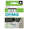 Dymo d1 Standard Labels Black Print on Clear Tape 1/2" x 23', Compatible with Label Manager and Label Writer