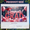 thumbnail image 2 of Pink Theme Graduation Banner Graduation Cap Grad Backdrop Colorful Balloons Congrats Lettering Graduation Background for Graduation Party College Graduation Photo Shoot, 2 of 9