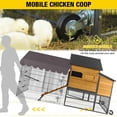 thumbnail image 3 of Aivituvin 85" Mobile Chicken Coop with Wheels & Metal Run, Large Chicken House for 6-8 Chickens with All-Steel Frame & Waterproof Rain Cover, 3 of 9