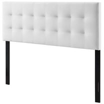Contemporary Modern Urban Designer Bedroom Full Size Tufted Headboard, Velvet Fabric, White