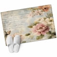 thumbnail image 2 of Farmhouse Pink Floral Bathroom Mats 2x3 FT,Non Slip Small Kitchen Mat,Spring Vintage Botanical Flowers Washable Soft Backed Front Door Throw Rugs Non-Shedding Indoor Outdoor Doormat for Entryway Sink, 2 of 8