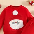 thumbnail image 4 of enyan Baby Boy Christmas Outfit Christmas Fleece Sweatshirt and Jogger Pants Outfit Set Newborn to Toddler(Red,18-24 Months), 4 of 4