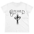thumbnail image 2 of Blessed ,Hand drawn font, Heart Cross, Christian Art on a Women's Shirt., 2 of 4