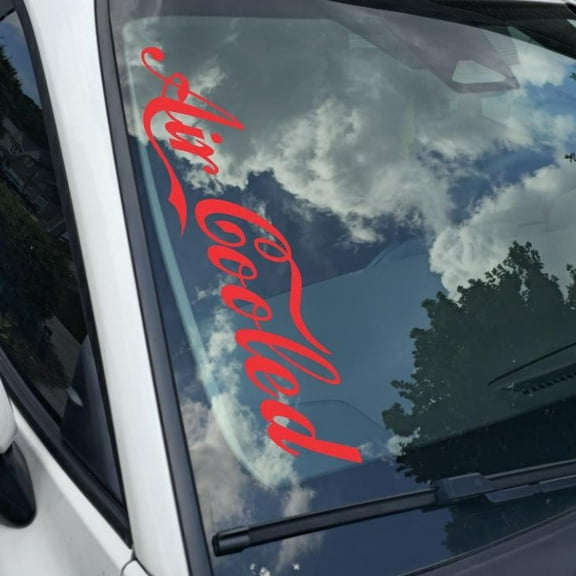 Air Cooled Coca Vinyl Decal Sticker Bumper Window UV & Water Resistance Banner 21" perfect fit for windshield Low life Red