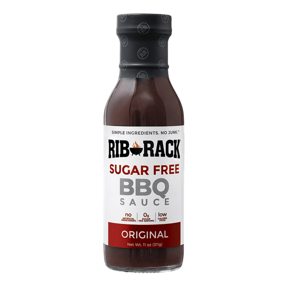 Pack of 6, Rib Rack Sugar Free Original BBQ Sauce, 11 oz