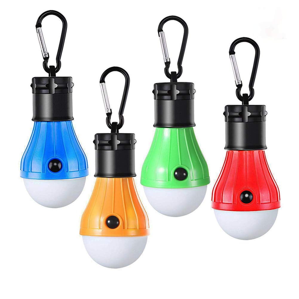 Multi-colour Battery Powered Portable Lamp E-TRENDS 4 Pack LED Lantern Tent Light Bulb Camping Hiking Fishing Emergency Lights