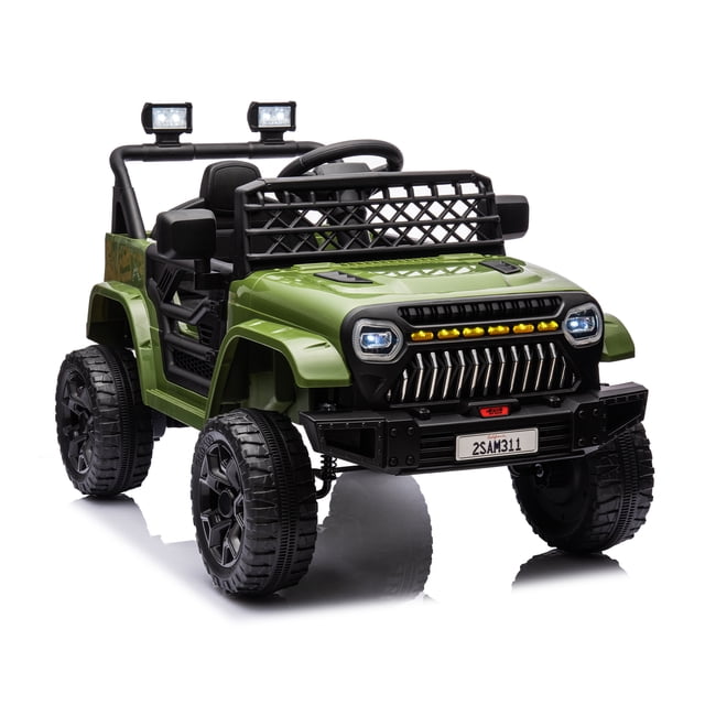 Kids Ride On Truck – 12V Battery Powered – 2.4G Remote Control – Spring Suspension – LED Lights, Music & Battery Display – Electric Car Toy – Boys & Girls – Multi-Color
