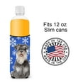 thumbnail image 4 of Carolines Treasures KJ1178MUK Winter Snowflakes Holiday Schnauzer Ultra Hugger for slim cans Slim Can multicolor, 4 of 6