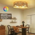 thumbnail image 5 of Tsothea 20" Boho Flush Mount Ceiling Light, Hand-Woven Natural Rattan 5-Light (Bulbs Not Included), 5 of 6
