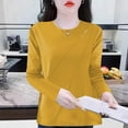 thumbnail image 2 of Women's Sweatshirt Casual Pullover Round Neck Solid Color Long Sleeve Loose Fall Winter Top Daily Wear Comfortable Clothing Seasonal Apparel, 2 of 5