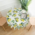 thumbnail image 5 of Floral Lemon Tablecloth Round 60" Watercolor Yellow Lemonade Summer Tablecloth Waterproof Wrinkle Free Tablecloth Kitchen Circle Table Cloth Cover Mat for Party Dinning Tabletop Wedding Home Decor, 5 of 5