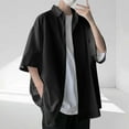 thumbnail image 2 of Men's Casual Shirts Shirt Short Sleeve Clothing Plain Stylish Shirts, 2 of 6