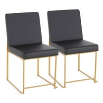 LumiSource Gold Steel, Black PU Daniella Dining Chair - Set of 2