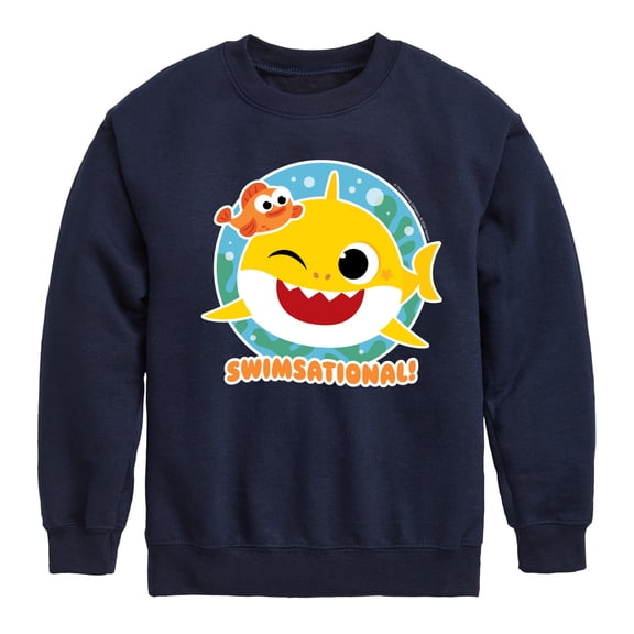 Baby Shark - Swimsational Boys' Graphic Long Sleeve Fleece Sweatshirt
