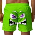 thumbnail image 6 of VBVC No Boundarie Men's and Men's Plus Smiling face Swim Trunks,Drawstring Beach Shorts with Pockets,Green,S-5XL, 6 of 7