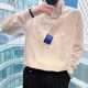 thumbnail image 2 of Sudadera blanca sin capucha para hombre, cuello redondo, ropa gráfica para hombre, jersey de cuello redondo, novedad de otoño y estilo coreano, cálida talla S, 2 of 5