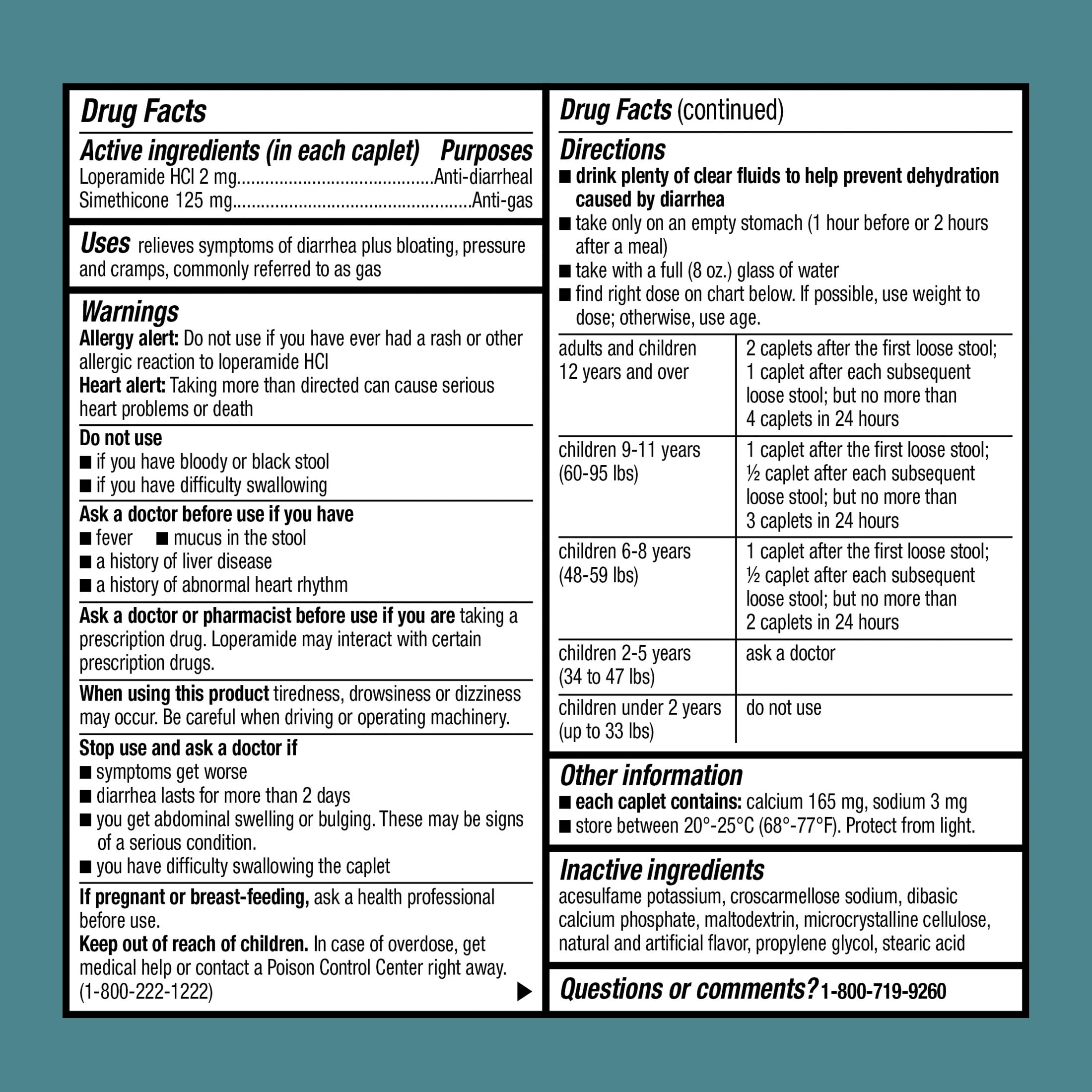 Equate Anti-Diarrheal/Anti-Gas Multi-Symptom Relief Caplets, 24 Count