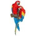 thumbnail image 1 of Design Toscano QL11295 Tropical Scarlet Macaws Wall Sculpture, 22 Inch, Polyresin, Full Color, 1 of 5