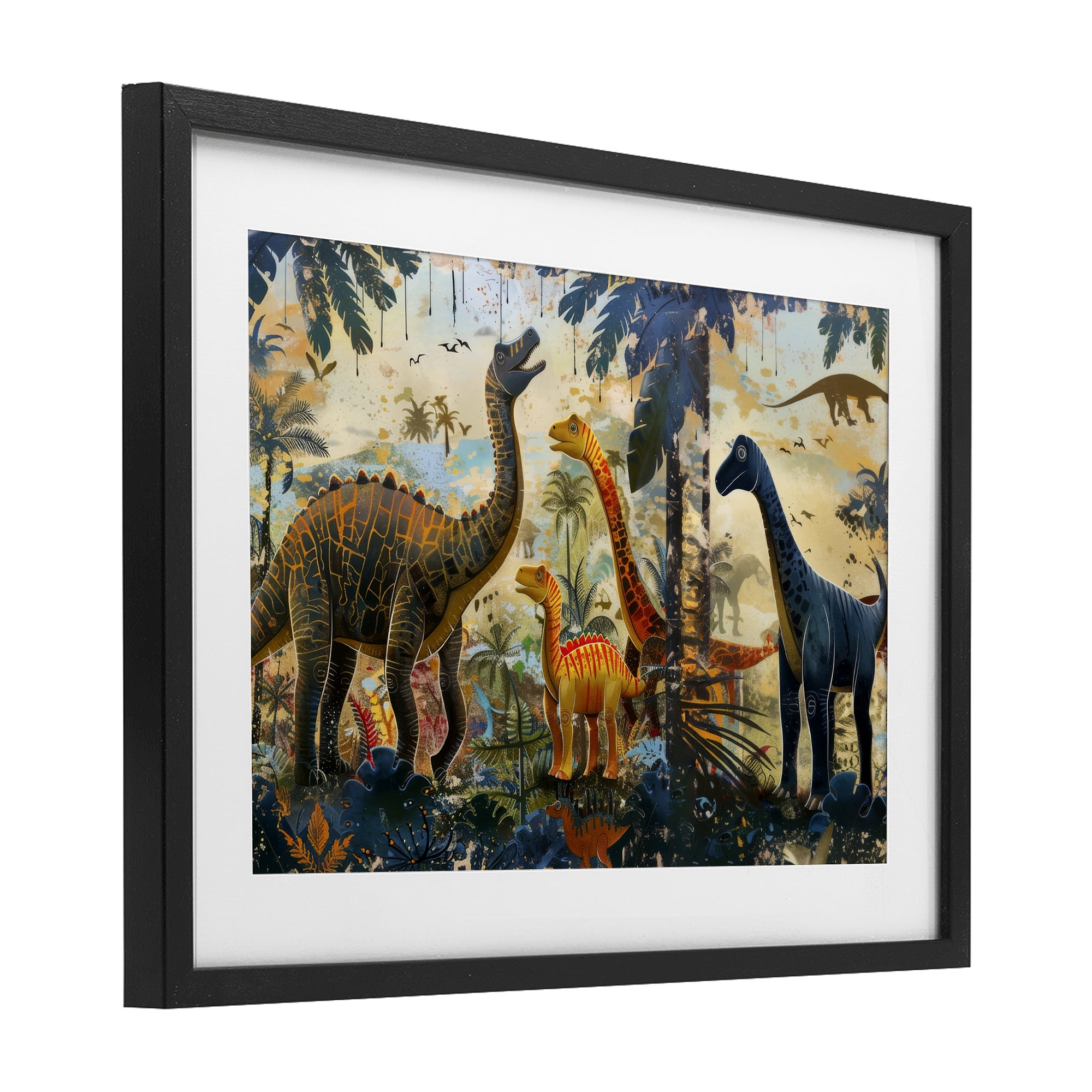 Stupell Industries Jurassic Journey in Nature Black Framed Print Under Glass, design by Lazar Studio