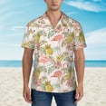 thumbnail image 4 of Goofa Tropical Pink Flamingo Pineapple Hawaiian Shirt for Men, Unisex Summer Beach Casual Short Sleeve Button Down Shirts,Aloha Tropical Floral print shirt-X-Large, 4 of 9