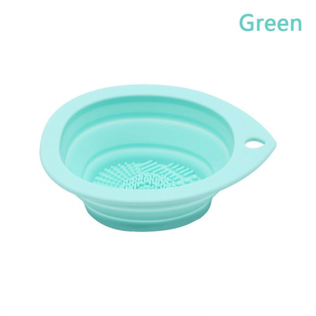 Limpiador de brochas de maquillaje de silicona, cuenco de limpieza plegable con borlas para polvos, brochas para sombras de ojos, tapete suave para lavar, herramientas de belleza, caja depuradora