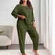 thumbnail image 2 of RKSTN Women's Plus Size Pajama Sets Crewneck 3/4 Length Sleeve Shirt Tops and Pajama Pants 2 Piece Set Womens Casual Solid Round Neck Three Quarter Sleeve Shirts and Loose Loungewear Pjs Pants Set, 2 of 6