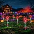 thumbnail image 5 of Toodour Halloween Pathway Lights Outdoor, Battery Operated Halloween Skeleton Hands with Light Up Eyeballs & Spiders, Waterproof Halloween Decor for Walkway Garden Yard Lawn, Red, 5 of 9
