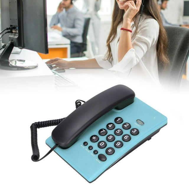 Téléphone Fixe, Fonction Pause Fonction Maintien Téléphone Filaire Double Combiné Magnétique pour Bureau pour Hôtel pour Maison Rouge, Bleu, Orange, Rose Rouge