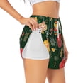 thumbnail image 3 of Lsque Christmas Printed Women's Running Shorts with Liner Pockets,Elastic Quick Dry Workout Athletic Gym Yoga Shorts,Womens High Waist Shorts-Large, 3 of 9