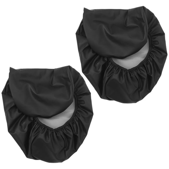 2pcs Leather Waterproof Seat Cover for Electric Vehicle Motorcycle(Black)