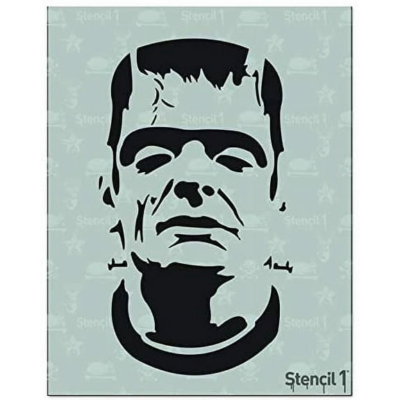 Stencil1 Frankenstein Stencil - Frankenstein Halloween & Pumpkin Art Craft (8.5" x 11")
