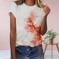 thumbnail image 2 of Pompotops T-Shirt Décontracté à Col Rond pour Femmes, Imprimé Graphique, Manches Courtes, Mode Douce, Blouse Décontractée pour Femmes, 2 of 5