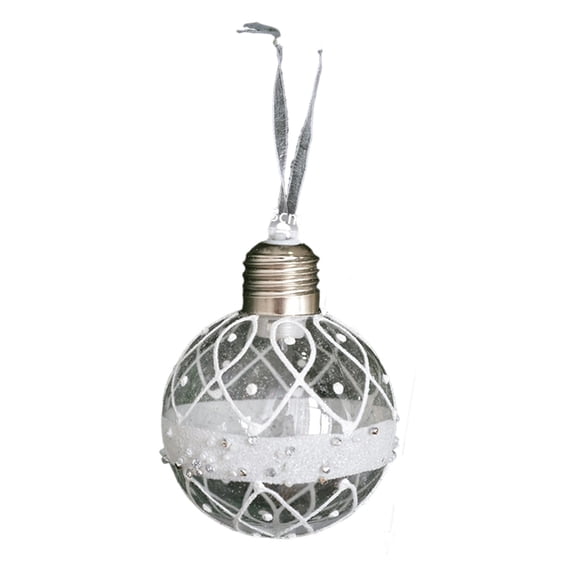 Sruoe Illuminated Christmas Tree Ornaments, Shatterproof Plastic Hanging Bulb Balls, Cord‑Free Lighted Baubles for Wreath Mantel Household Christmas Party Decor
