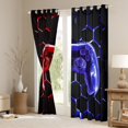 thumbnail image 3 of jejeloiu Kids Gamepad Controller Black Out Curtains,Console Gamer Gaming Curtains Pack of 2 (42x63 Each),Red Bpurple Ombre Bedroom Curtains For Boy,Microfiber Bedroom Decor, 3 of 6